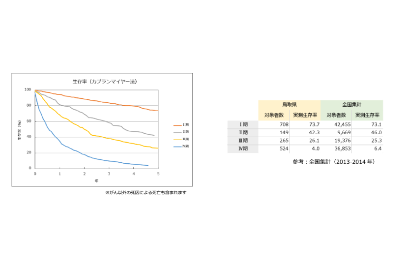 5年生存率集計：グラフ／一覧表【並べ表示】